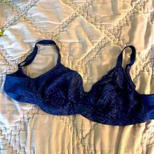 Lacy, navy blue, wireless bra 38 DD, Fantasie.